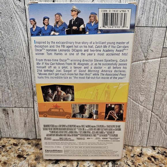 Catch Me If You Can VHS Leonardo Dicaprio Tom Hanks Color 2 Hours 21 Minutes - Picture 5 of 7
